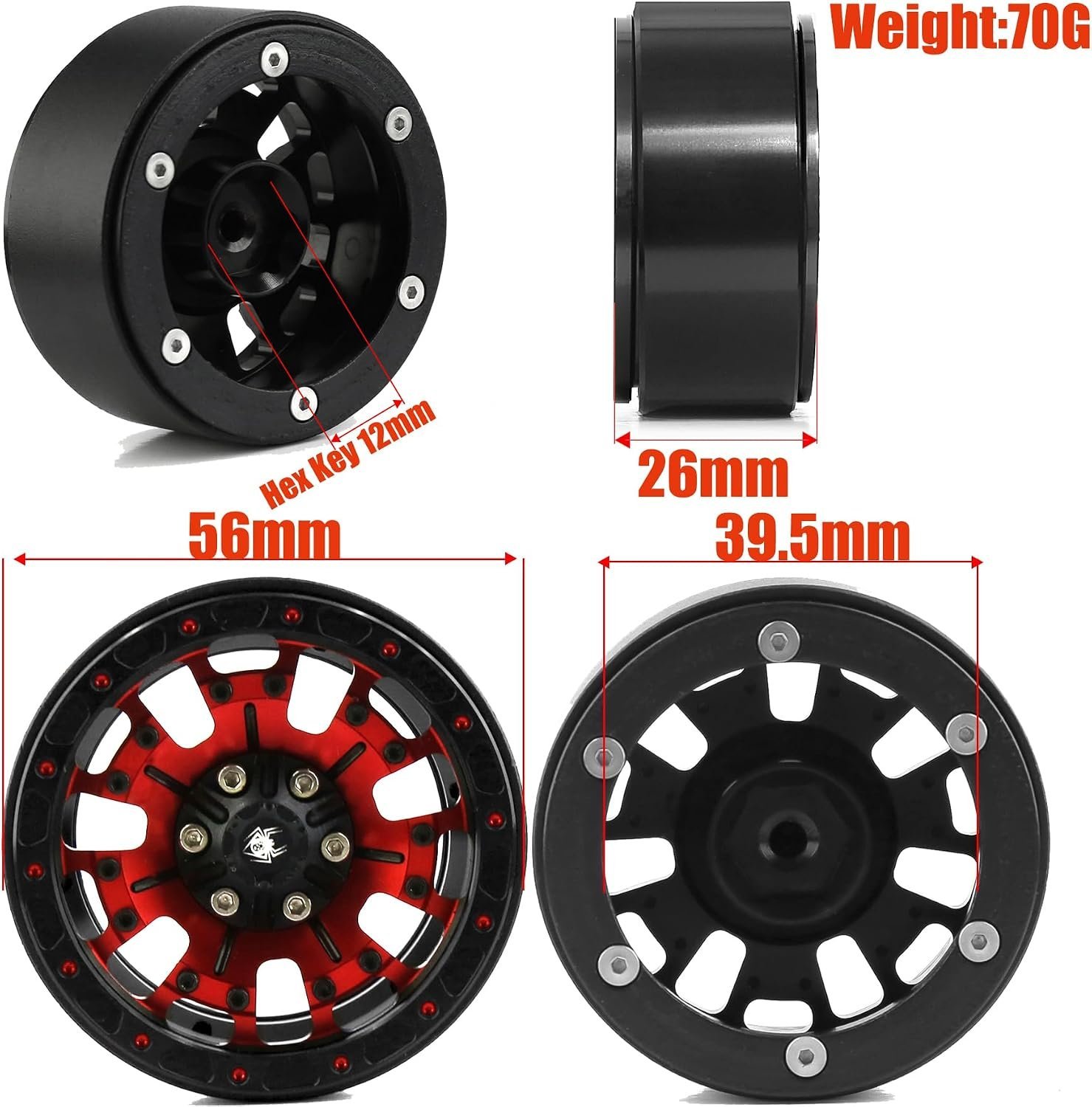 Red Spider 1.9 Beedlock Alloy Wheels for 1/10 - Image 5