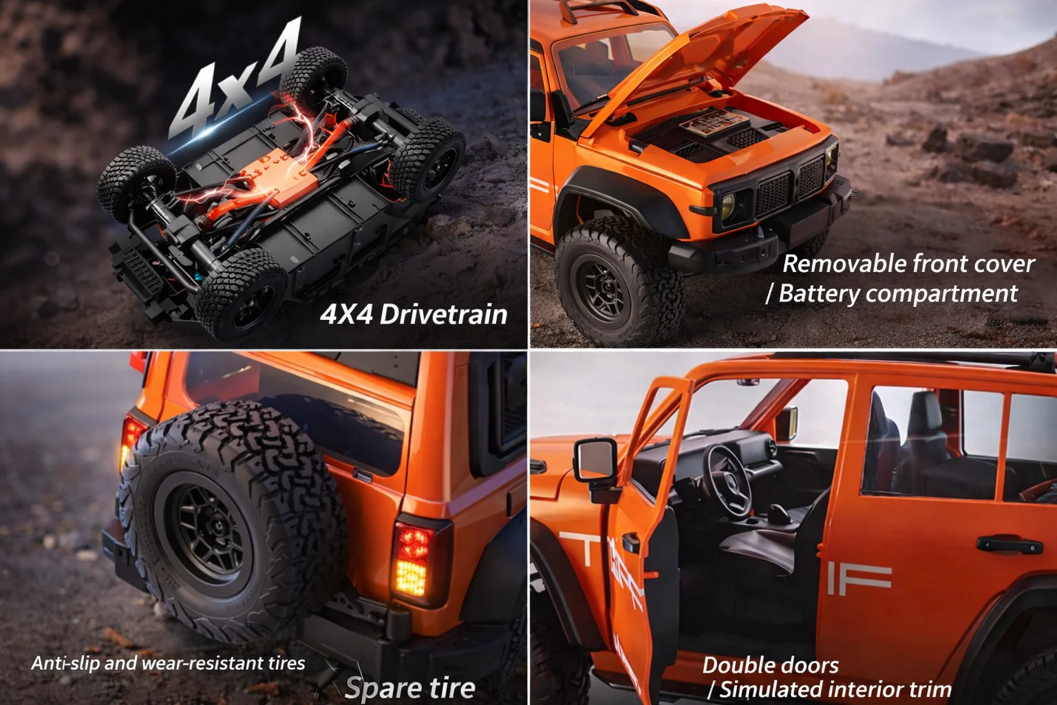 Mn300 1/12 4WD, Silver/Orange - Image 2