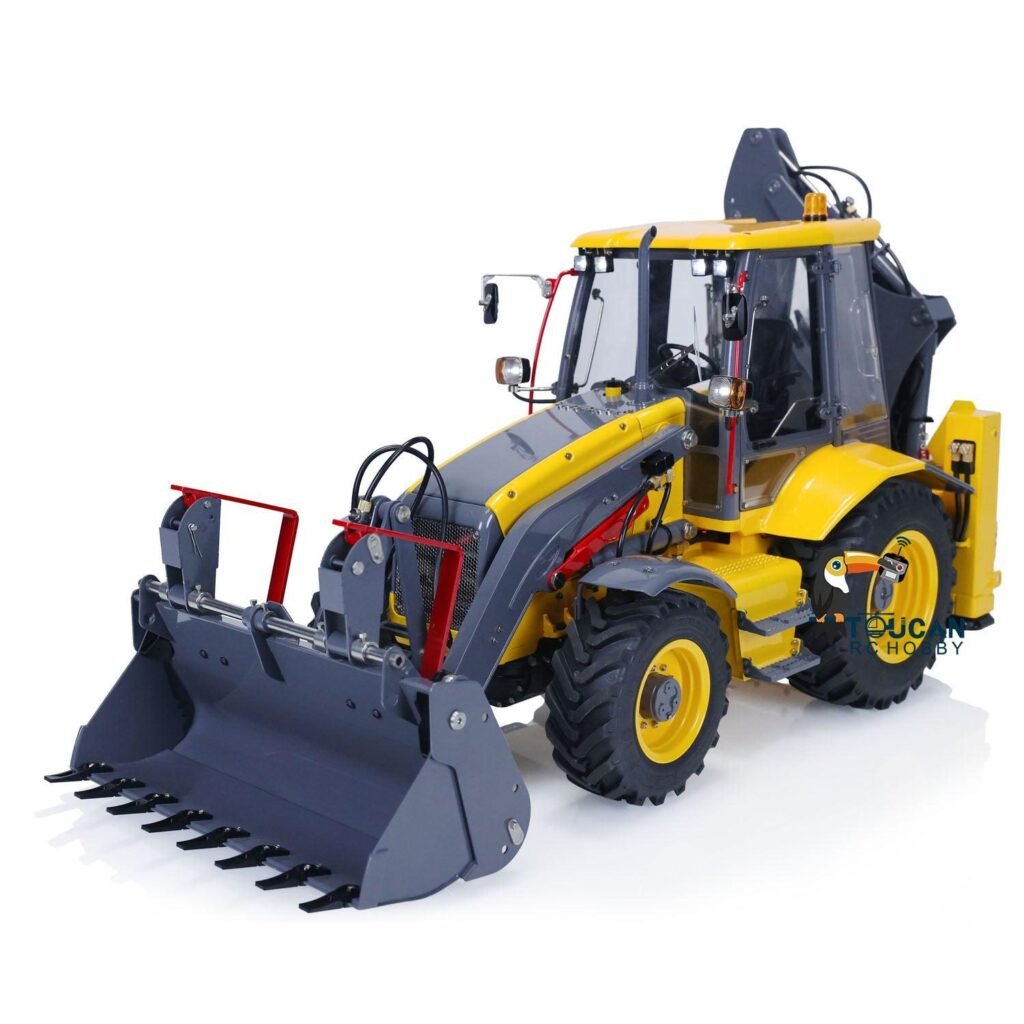 Lesu 1/14 Metal Hydraulic Rc Backhoe Loader Aoue Bl71 2 in 1 Electric Excavator Heavy Hydraulic Model