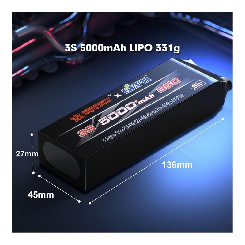 MJX Angry Snail 3S 11.1V 5000 mAh LiPo Battery with XT60 Plug - Image 4